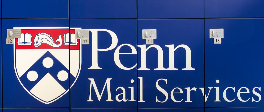 Close Up of Penn Mail Services mailboxes